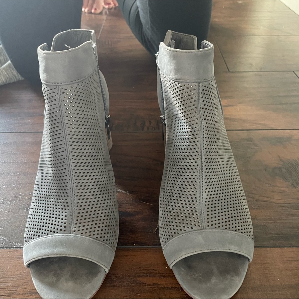 Vince Camuto Gray Open Toed Heeled Booties - image 6